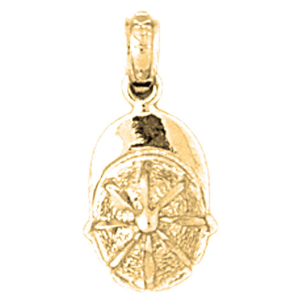 Jewels Obsession Yellow Gold-plated 925 Sterling Silver Jockey Helmet Pendant - 18 mm
