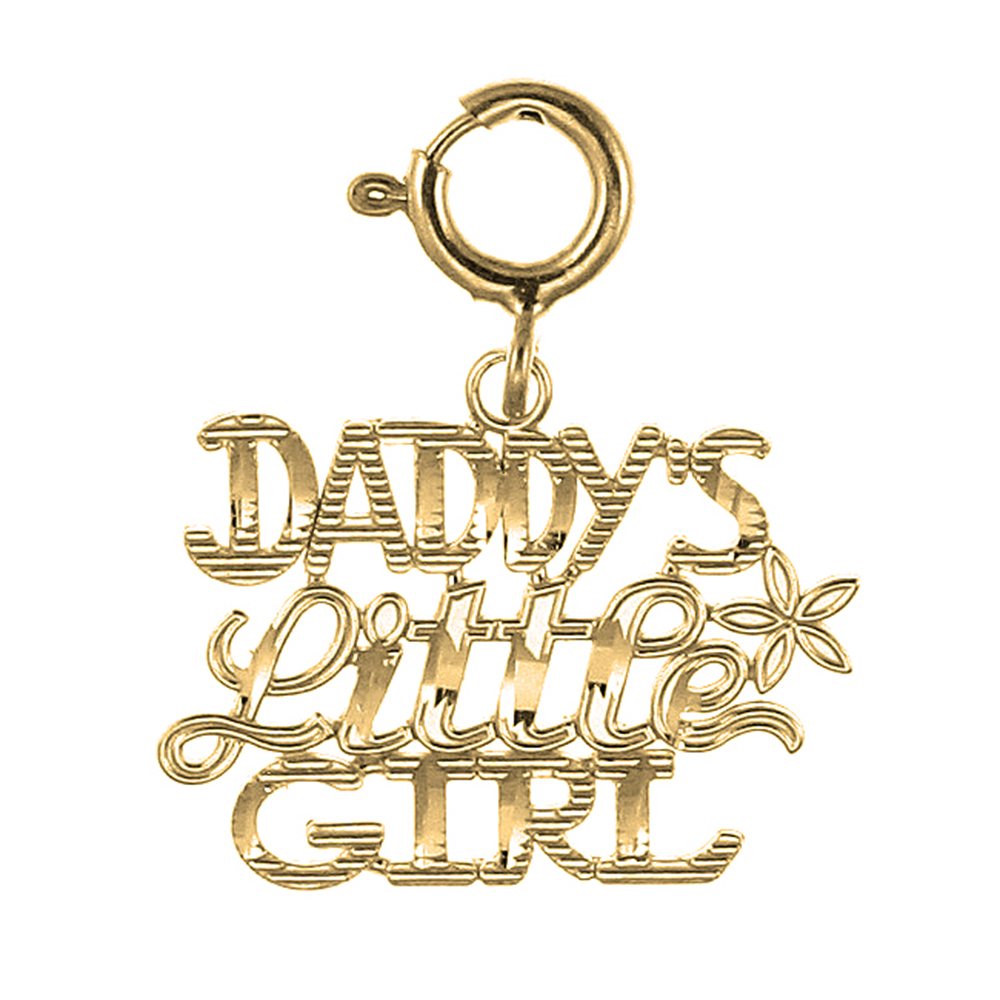 Jewels Obsession Yellow Gold-plated 925 Sterling Silver Daddy's Little Girl Pendant - 19 mm