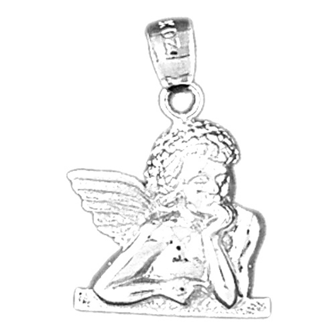 Jewels Obsession Sterling Silver Angel Pendant - 24 mm