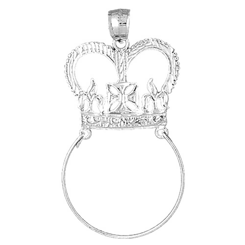 Jewels Obsession Sterling Silver Fan Charm Holder Pendant - 52 mm (Approx. 3.655 grams)