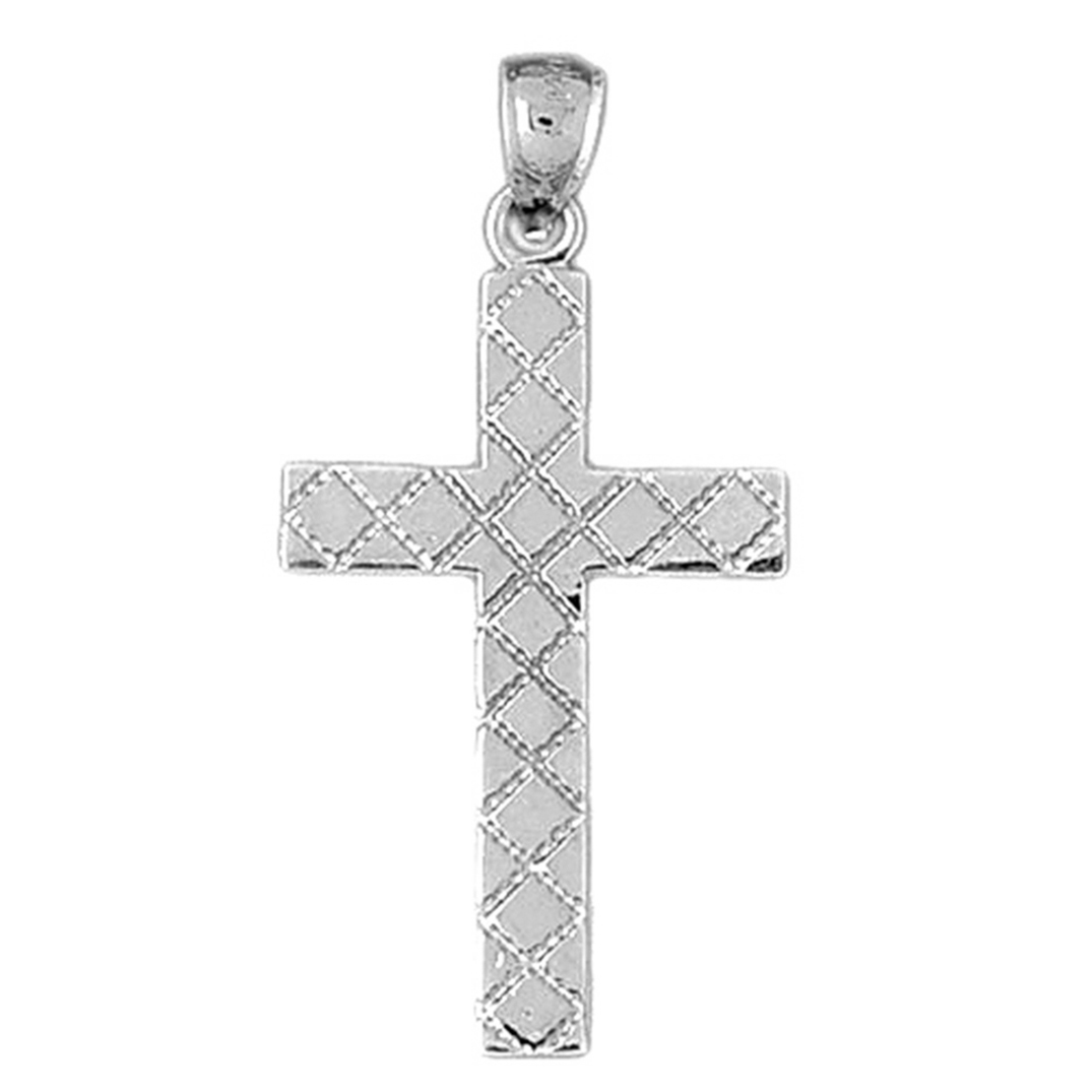 Jewels Obsession Sterling Silver Cross Pendant - 43 mm