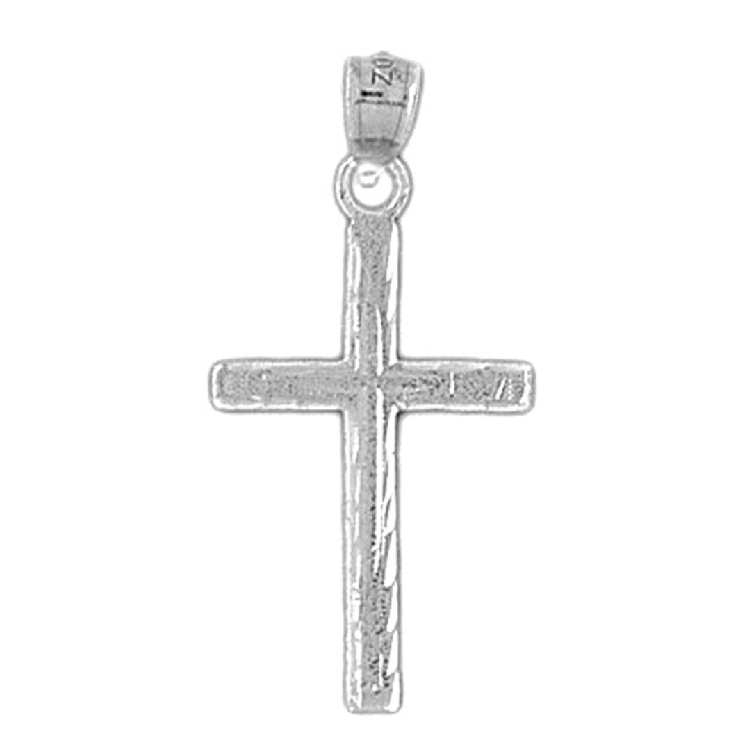 Jewels Obsession Sterling Silver Cross Pendant - 33 mm