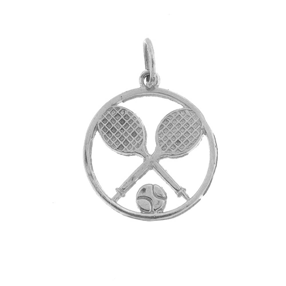 Jewels Obsession Sterling Silver Tennis Racket And Ball Pendant - 20 mm