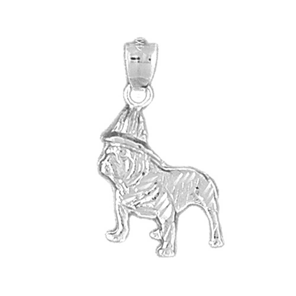 Jewels Obsession Sterling Silver Fire Dog Pendant - 24 mm