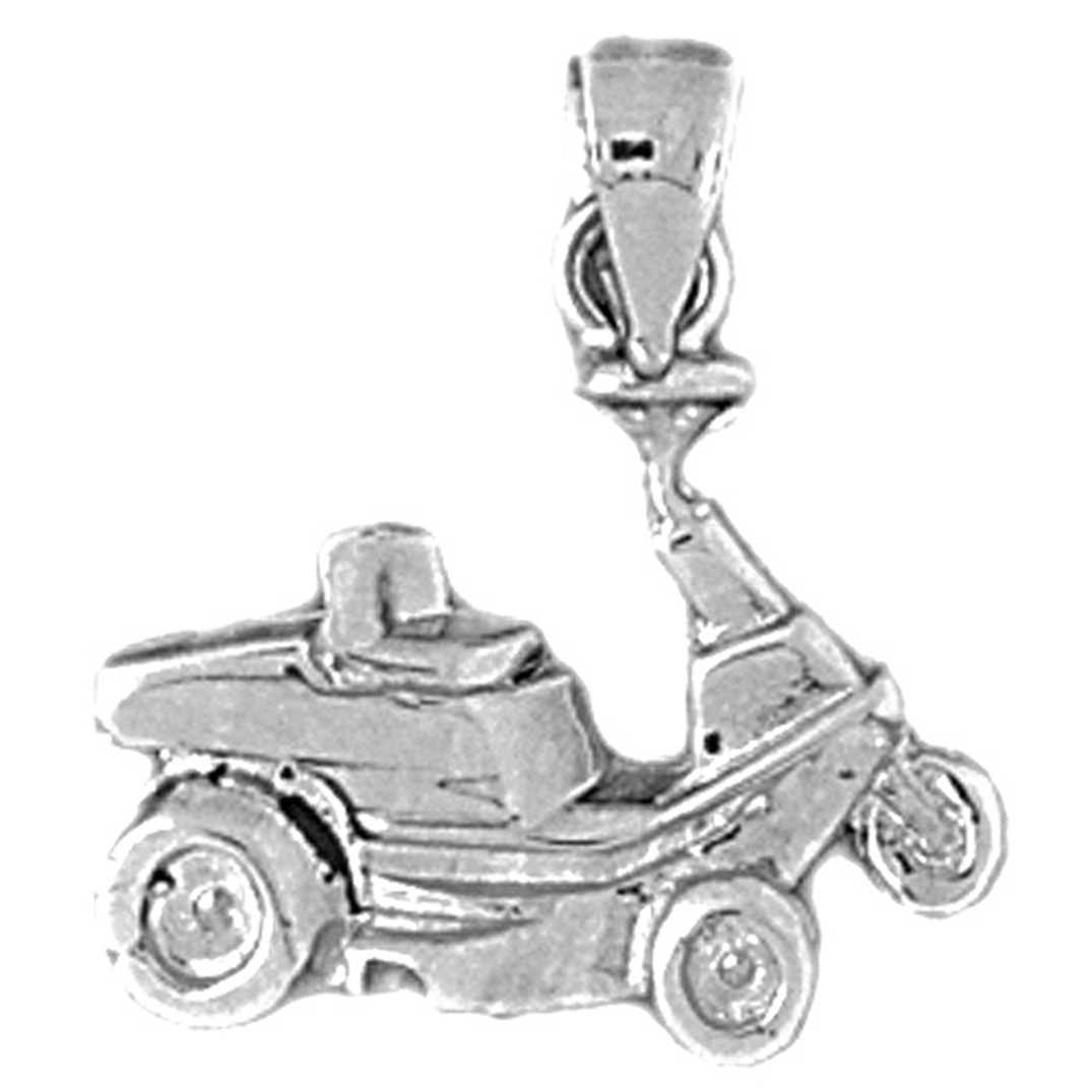Jewels Obsession Sterling Silver Golf Cart Pendant - 21 mm