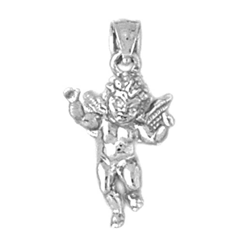 Jewels Obsession Sterling Silver Angel 3D Pendant - 21 mm