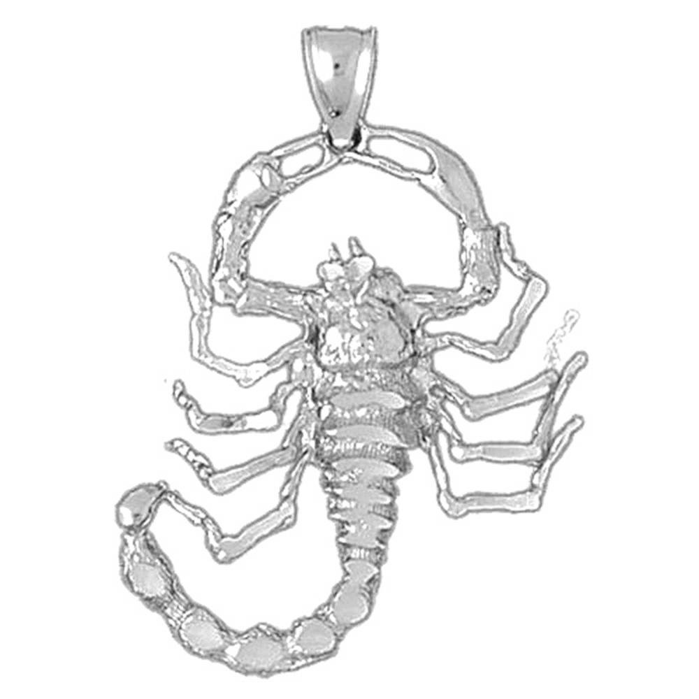 Jewels Obsession Sterling Silver Scorpion Pendant - 38 mm