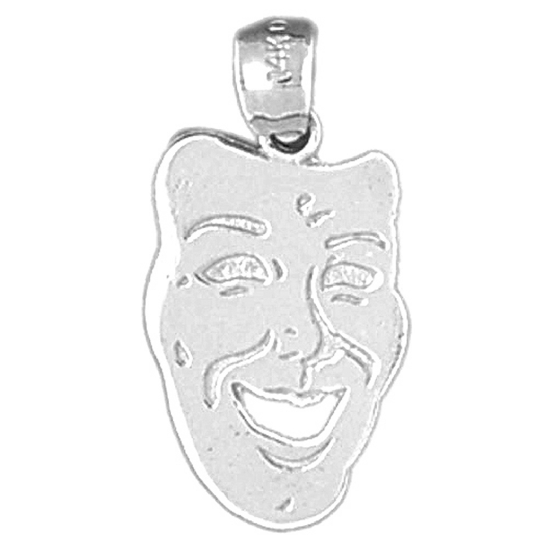 Jewels Obsession Sterling Silver Drama Mask, Laugh Now Pendant - 23 mm