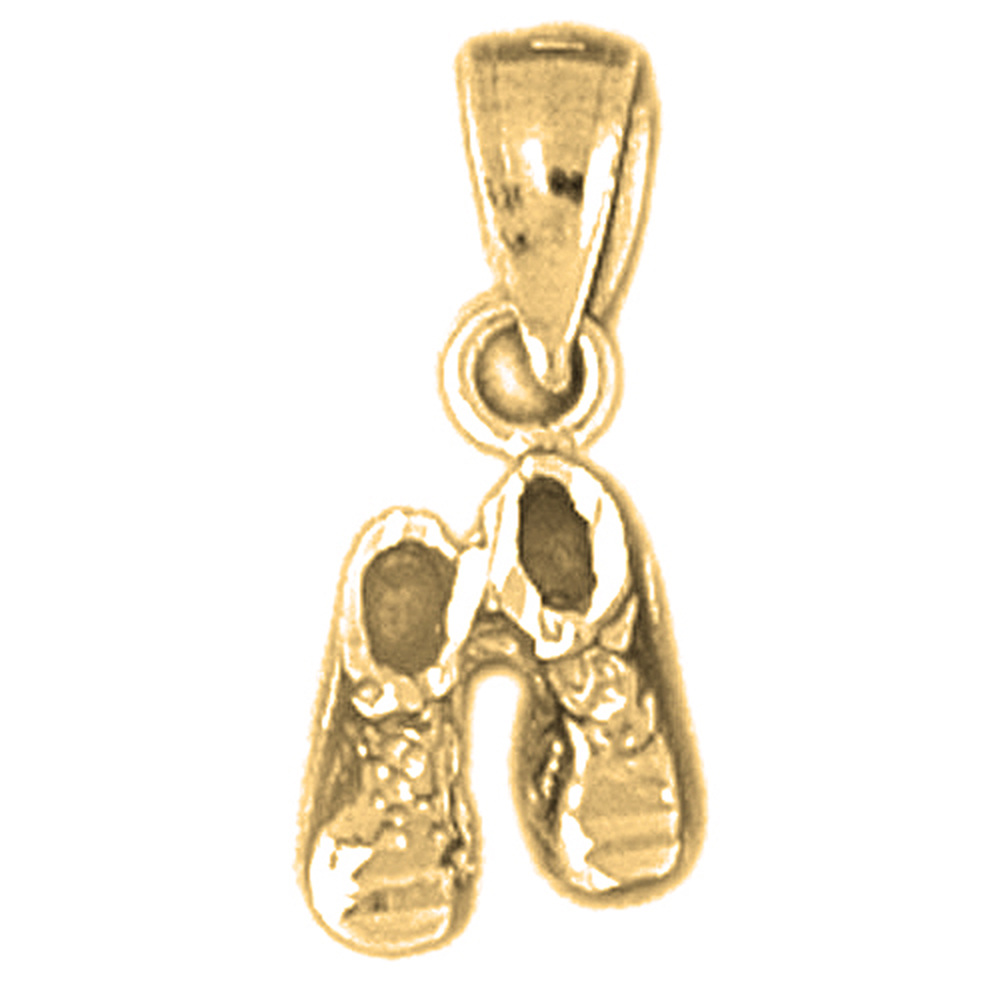 Jewels Obsession Yellow Gold-plated 925 Sterling Silver Baby Booties, Shoe Pendant - 17 mm
