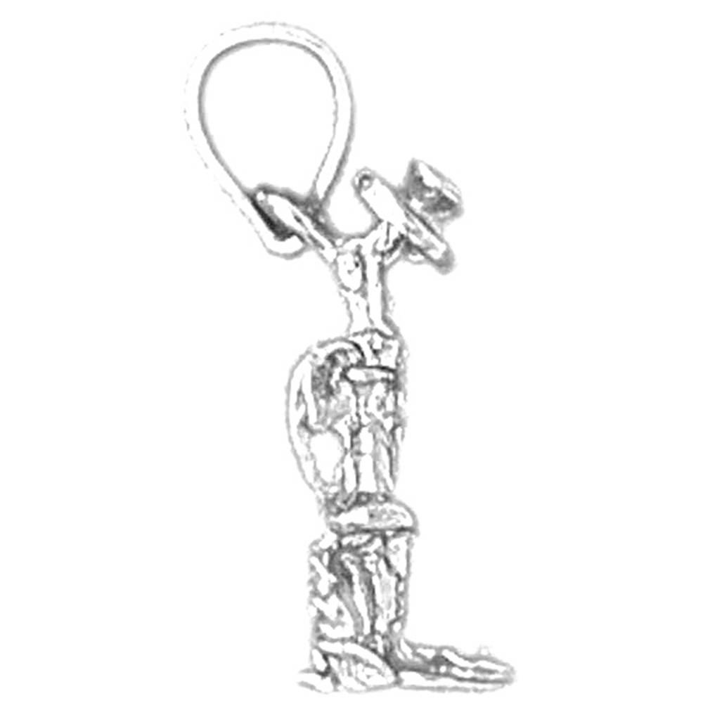 Jewels Obsession Sterling Silver 3D Telephone Pendant - 20 mm
