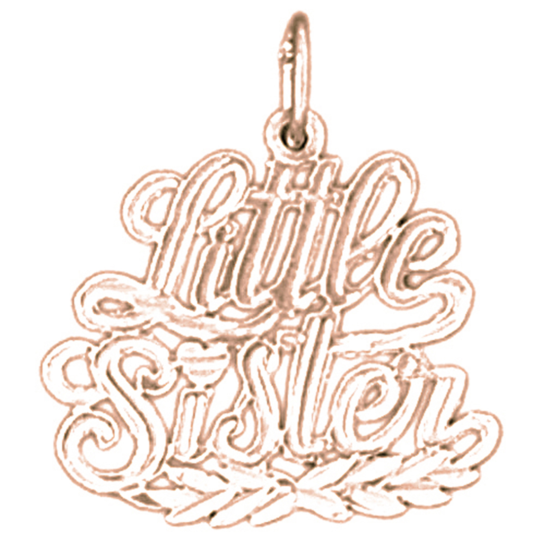 Jewels Obsession Rose Gold-plated 925 Sterling Silver Little Sister Pendant - 21 mm