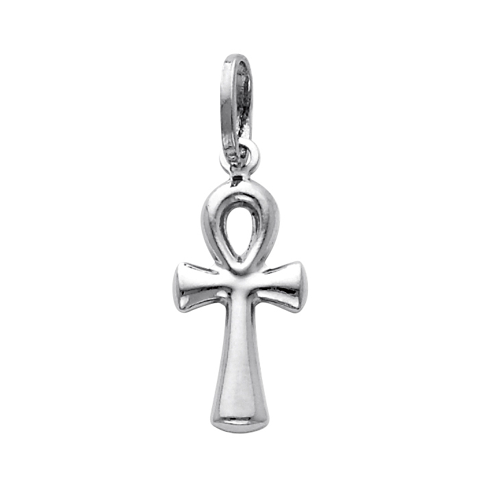 Precious Stars Jewelry 14k White Gold Small Egyptian Ankh - White Gold Egyptian Pendants Precious Stars Jewelry 14k White Gold Small Egyptian Ankh - White Gold Egyptian Pendants