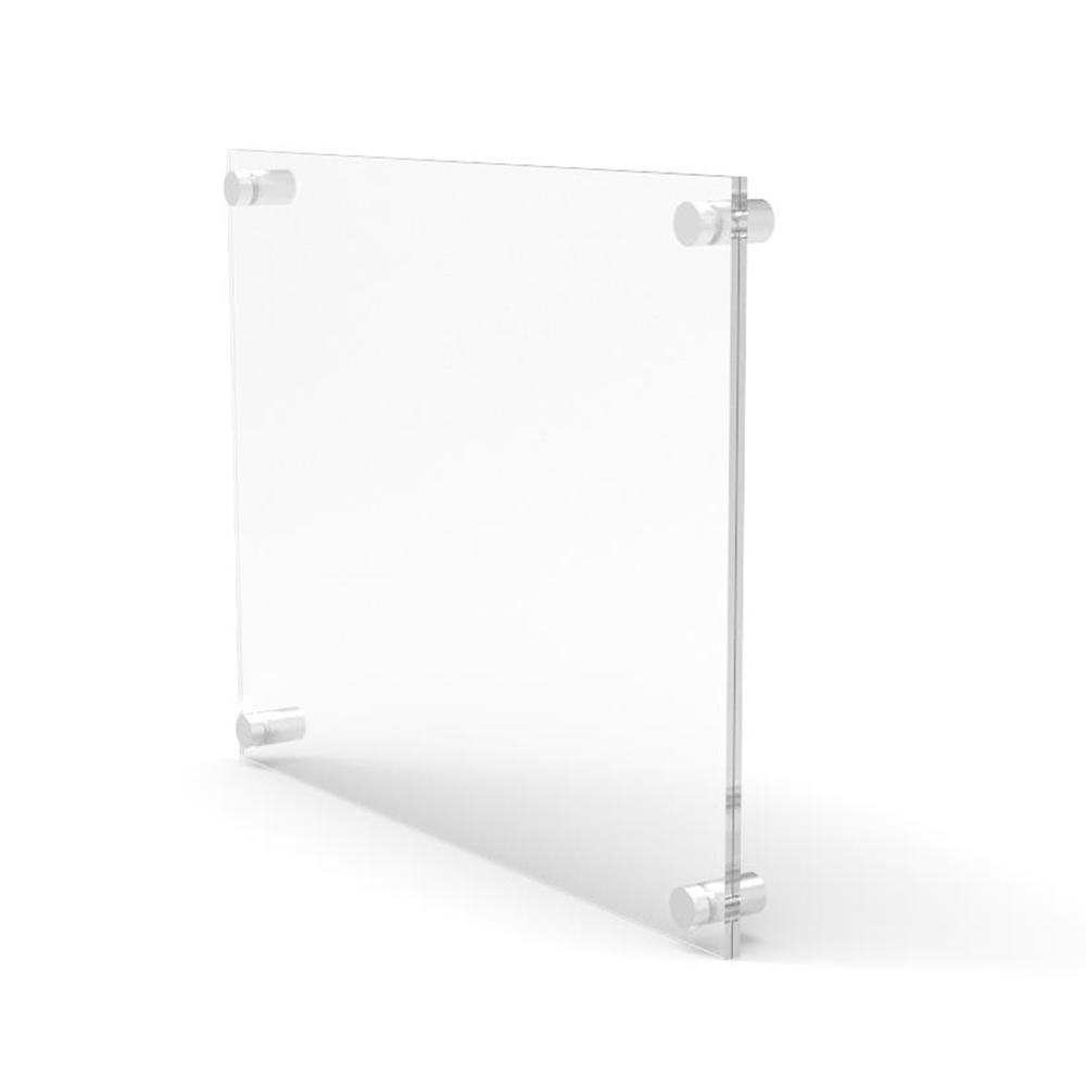 FixtureDisplays 2 sheets acrylic per set Clear Sign Name Holder Plexiglass 6X6 Wallmount Poster Frame Standoff 119884-6*6