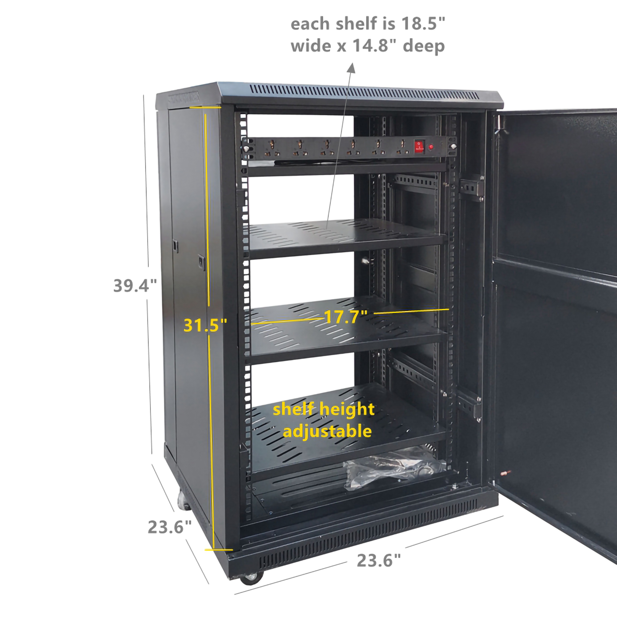 Fixturedisplays Server Av Cabinet Audio Video Equipment Rack Lock