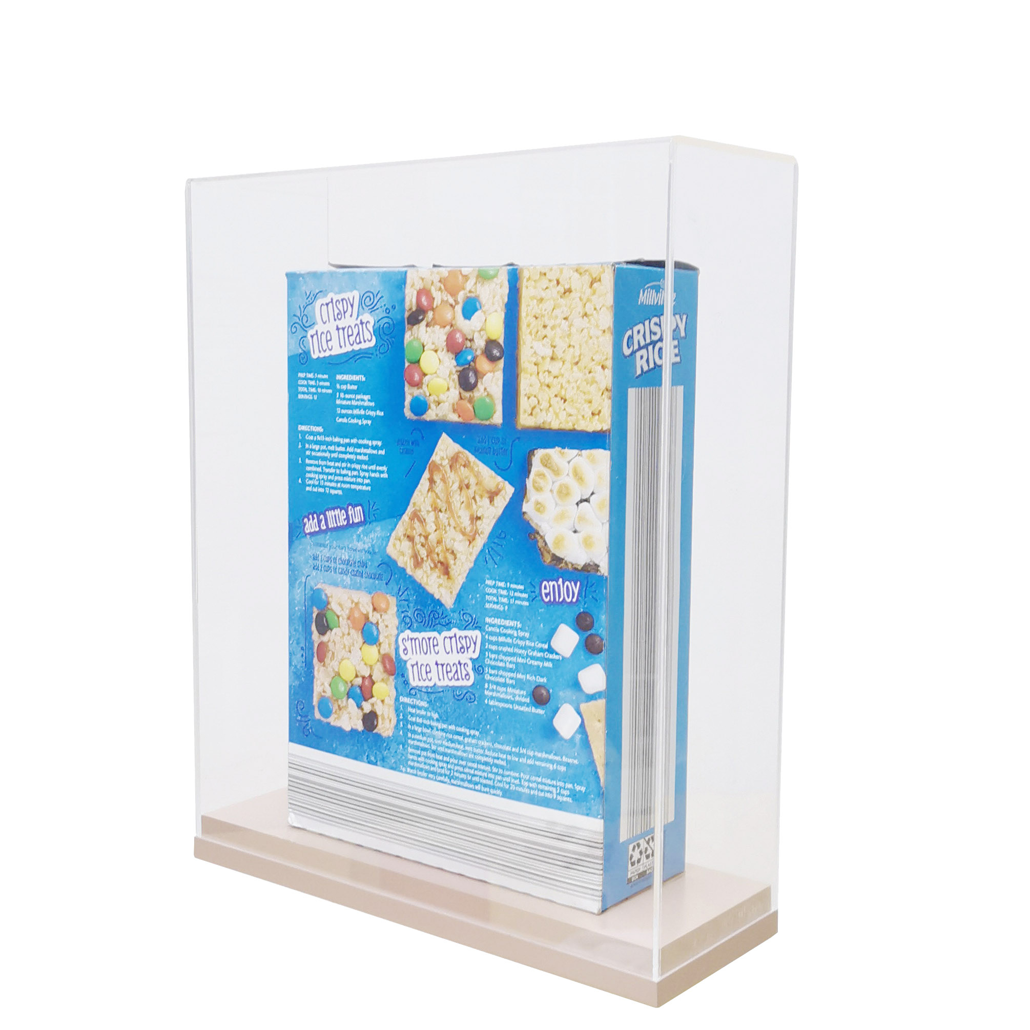 FixtureDisplays 10.8x4x12.9" Acrylic Family Size Cereal Box Display Trophy Figurine Glorifier Book Showcase Candy Dispenser 100055