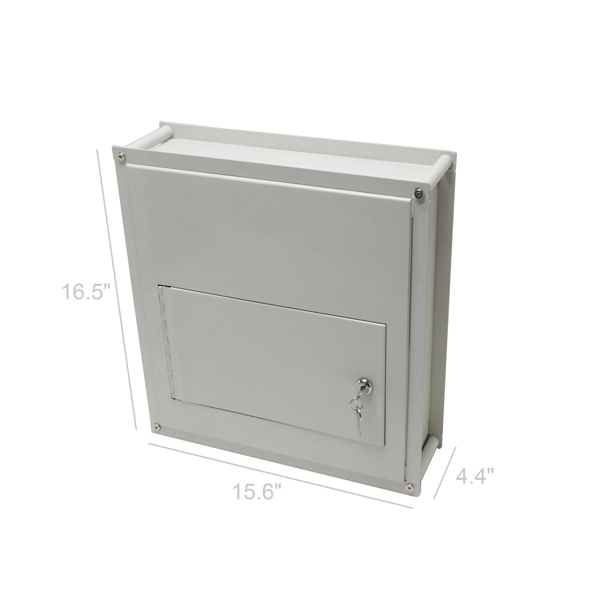 FixtureDisplays Adjustable Thickness Through-The-Wall Letter/Payment Locking Drop Box for 4" - 8" Wall 15958