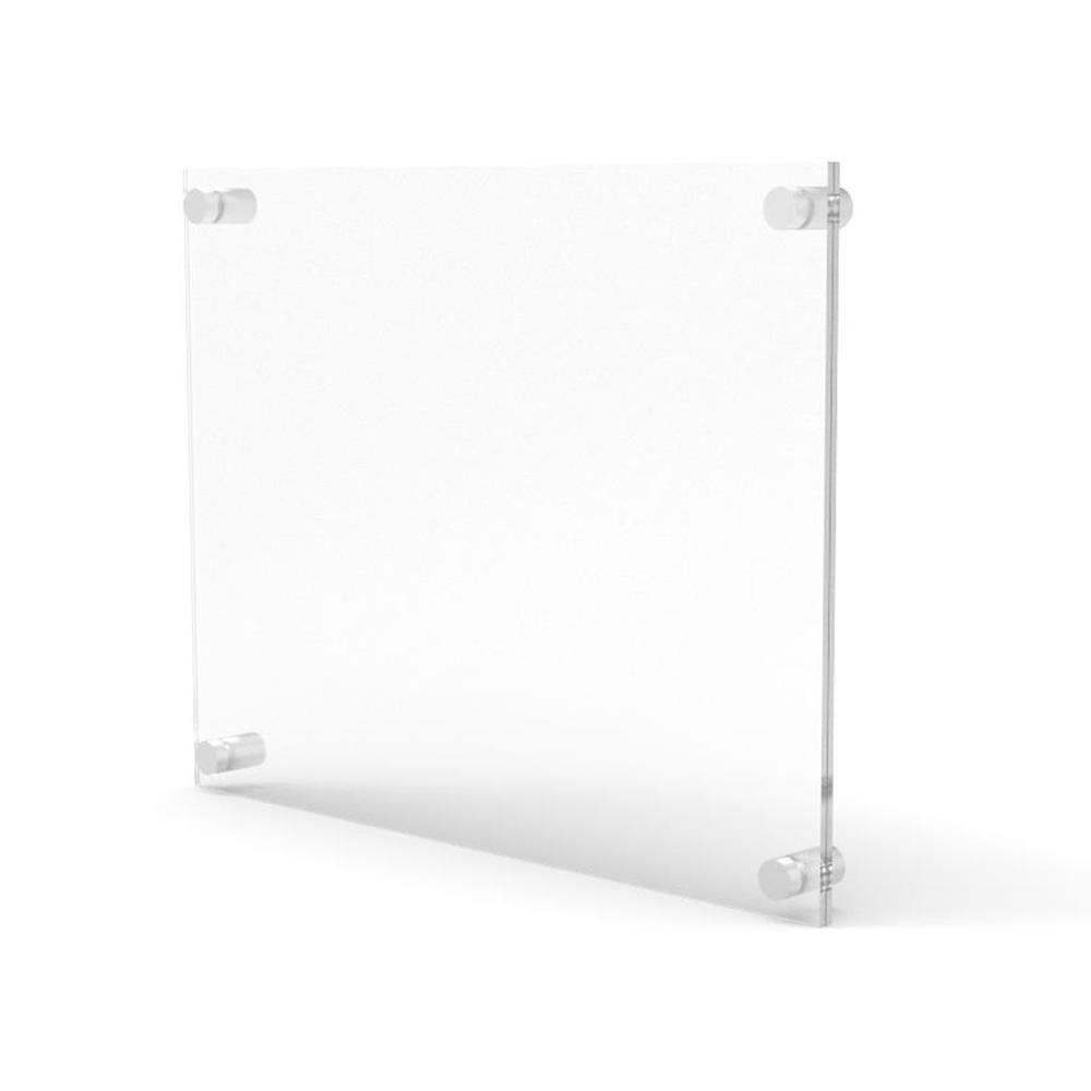 FixtureDisplays 2 sheets acrylic per set Clear Sign Name Holder Plexiglass 6X6 Wallmount Poster Frame Standoff 119884-6*6