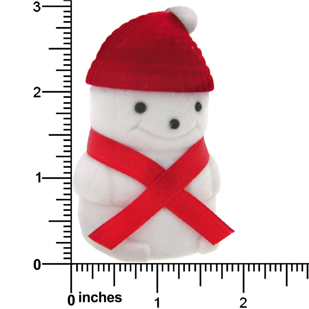 FixtureDisplays White Velour Snowman Snow Girl Gift Box, Ring, Earrings, Etc 1020054-6PK