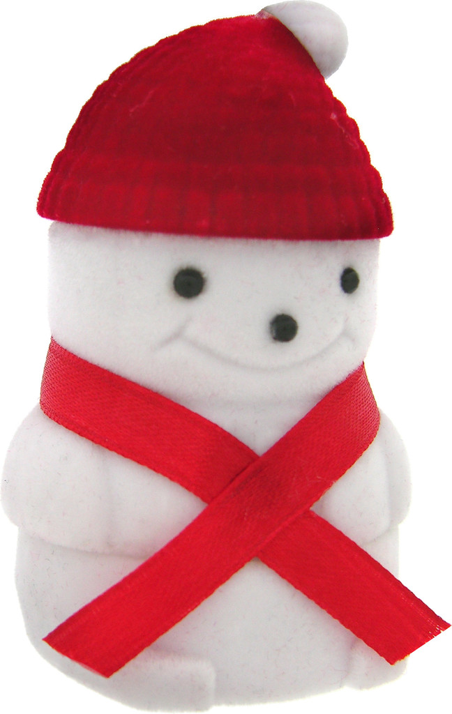 FixtureDisplays White Velour Snowman Snow Girl Gift Box, Ring, Earrings, Etc 1020054-6PK