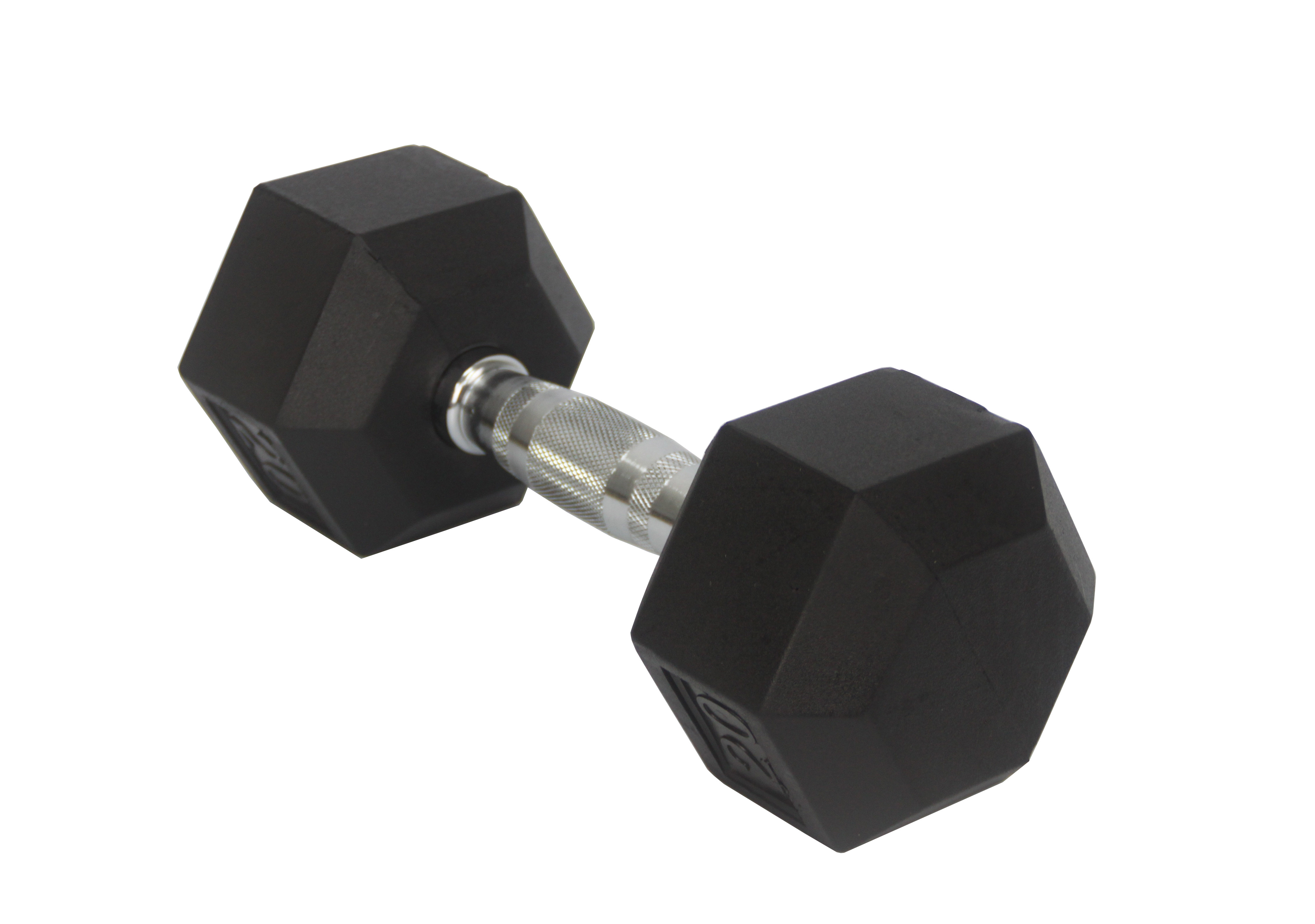 FixtureDisplays Rubber Dumbbell in Pair - with Metal Handles Pair of 2 20 lbs Dumbell 15189