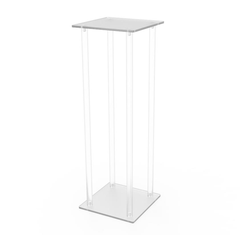 FixtureDisplays 9 L X 9 W X 24" Tall Clear Acrylic Riser Transparent Plexiglass Pedestal Table Display Podium Glorifier Riser Stand Centerpiece