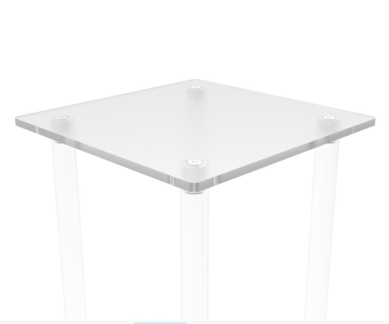 FixtureDisplays 9 L X 9 W X 24" Tall Clear Acrylic Riser Transparent Plexiglass Pedestal Table Display Podium Glorifier Riser Stand Centerpiece