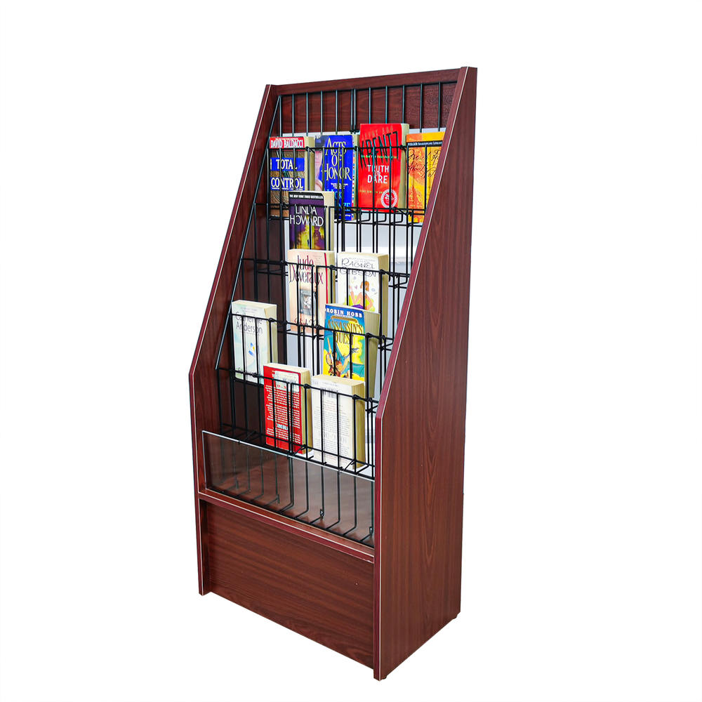 FixtureDisplays Literature Rack Brochure Leaflet Stand 19 inches wide x 12 inches deep x 44 inches tall 1746 Red