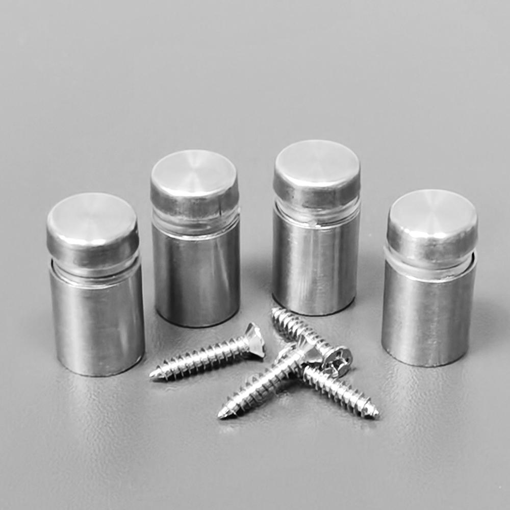 FixtureDisplays 12 Pieces Stainless Steel Wall Mount Glass Standoff Holder Screw Nails 0.5 X 0.787 inches Advertising Nails Nuts  15689-12PK