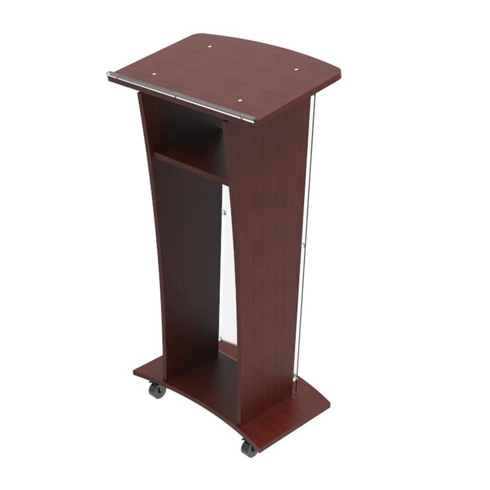 FixtureDisplays Wood Podium with Frost Acrylic Front Panel, 48" tall Pulpit Lectern 1803-5