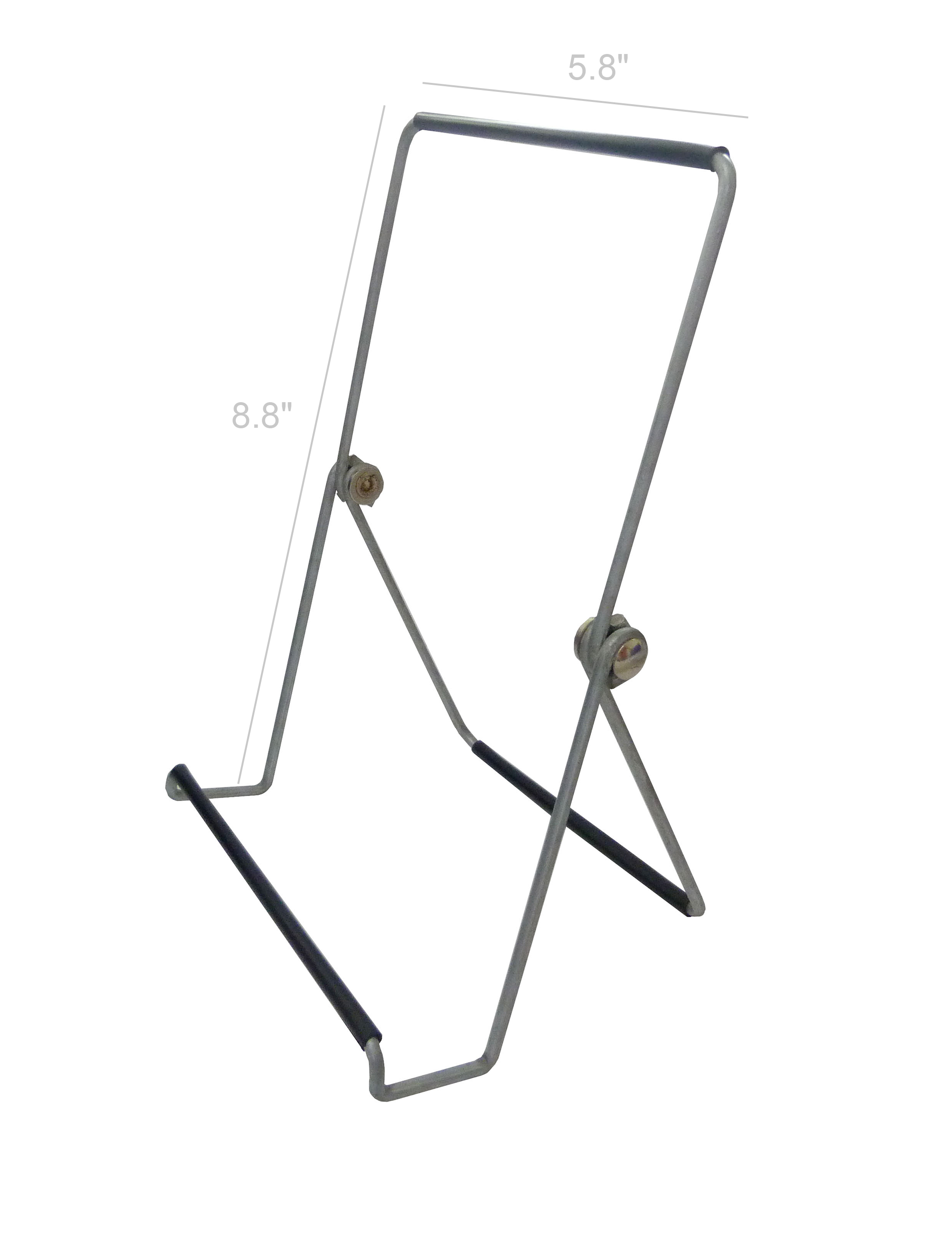 FixtureDisplays Wire Easel for Table Top with 1.2-inch Lip, Wide Base, 5-5/8 x 8-3/4, Foldable Design, for Books, Trophy Plaques, CDs