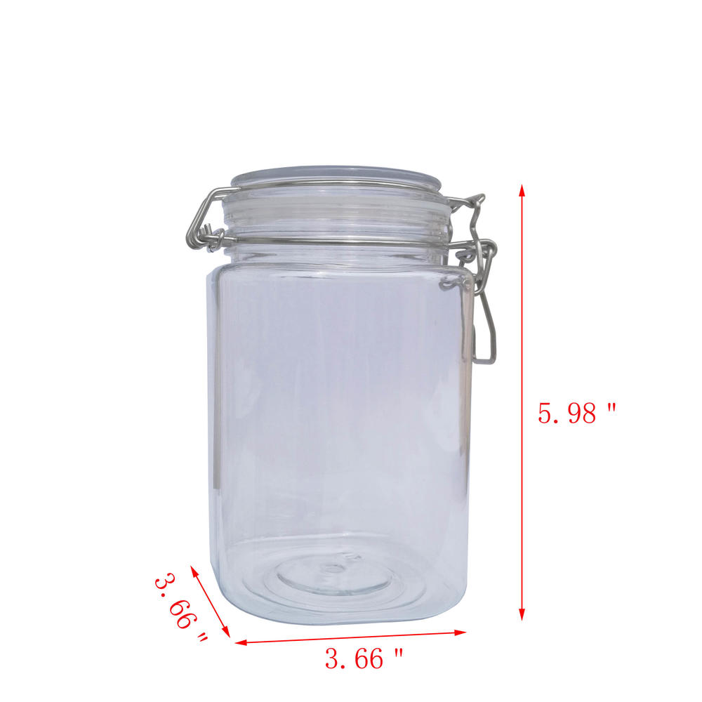 FixtureDisplays Fixture Displays Wire Clasp PET Jar 800 ml Spice Jar Seal Paint Oil Storage Jar Container Lock 18615-800ML