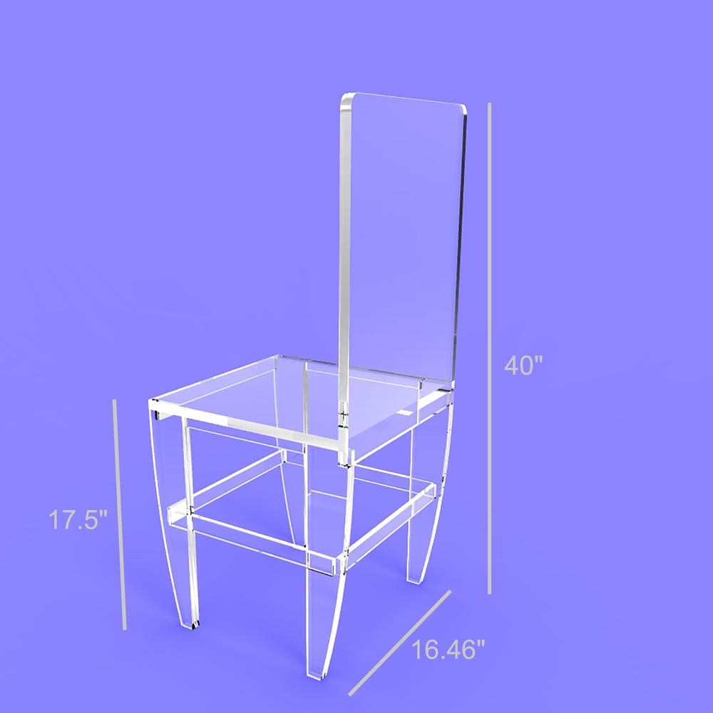 FixtureDisplays 2 Chairs, Clear Acrlic Plexiglass Lucite Ghost Chairs 10035-3