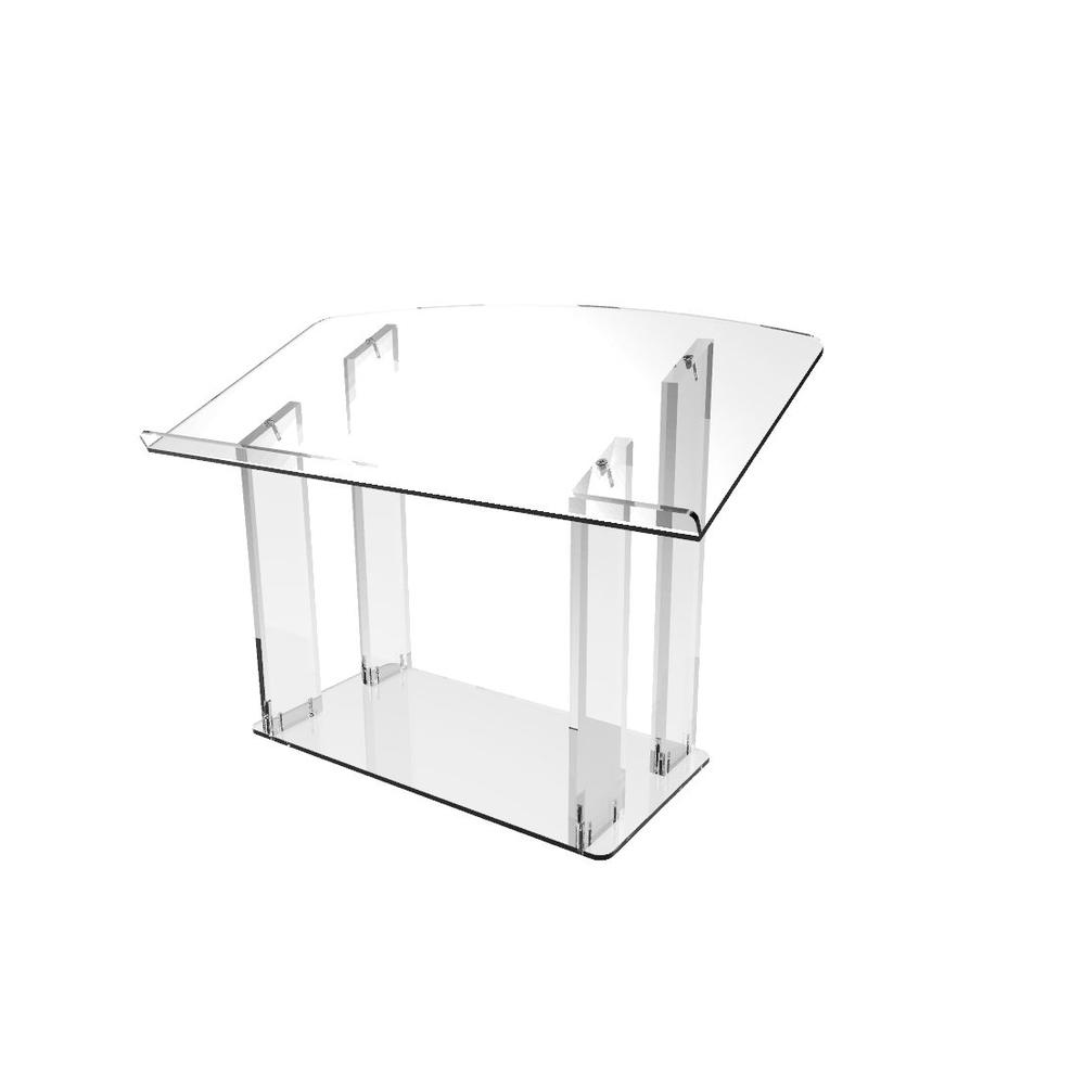 FixtureDisplays Tabletop Acrylic Plexiglass Podium Pulpit Lectern Clear Lucite