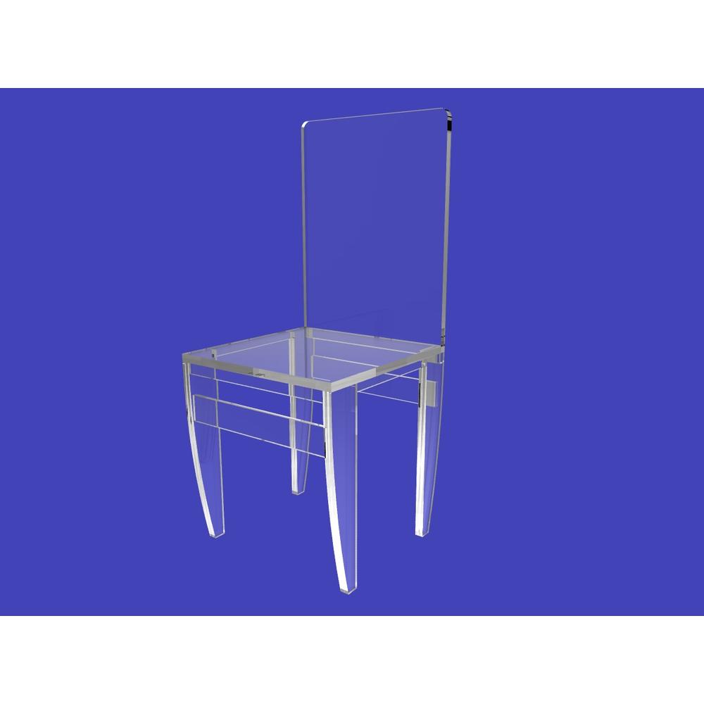 FixtureDisplays 2 Chairs, Clear Acrlic Plexiglass Lucite Ghost Chairs 10035-3