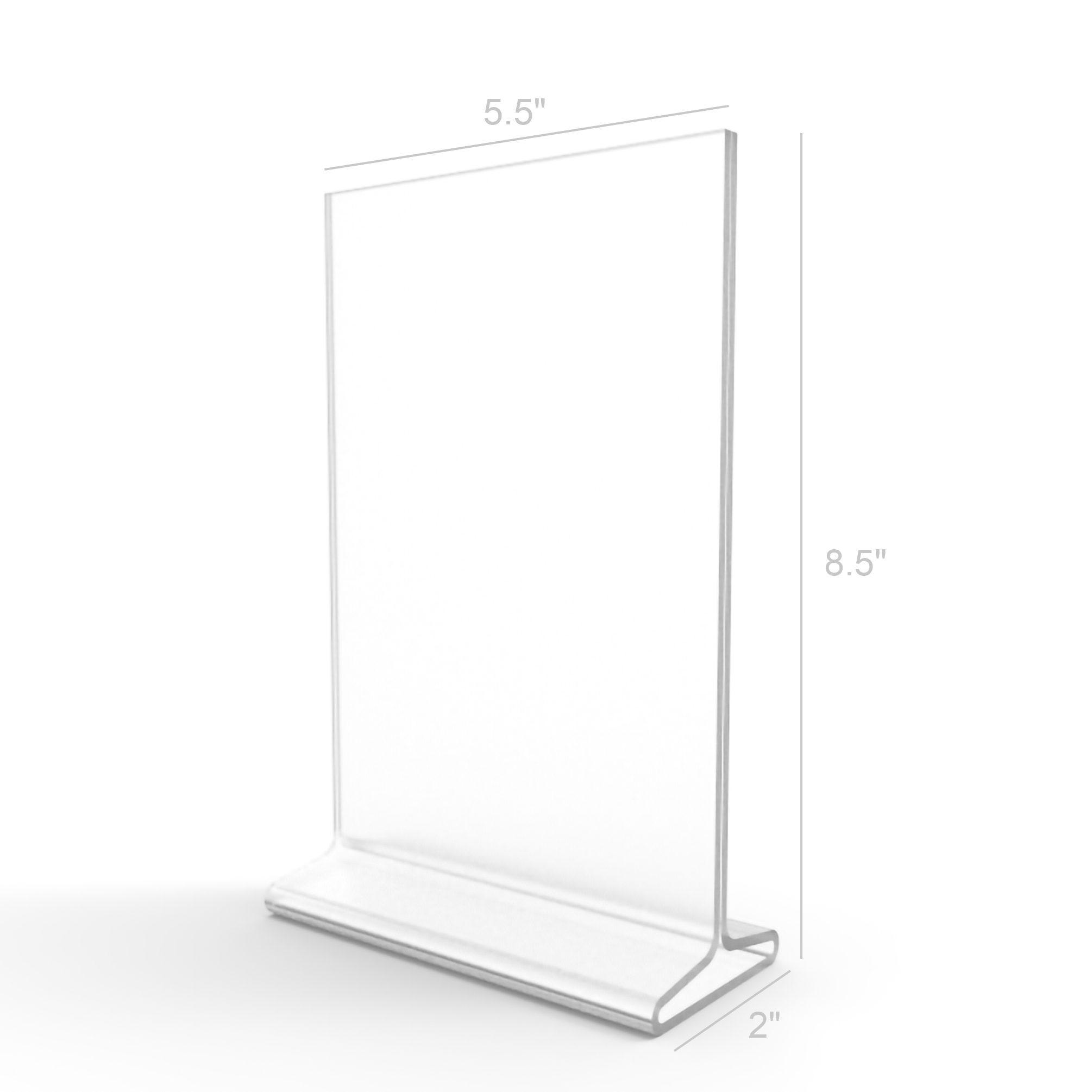 FixtureDisplays 5.5 x 8.5 Acrylic Sign Holder for Tabletops, Top Insert, T-style - Clear  19068