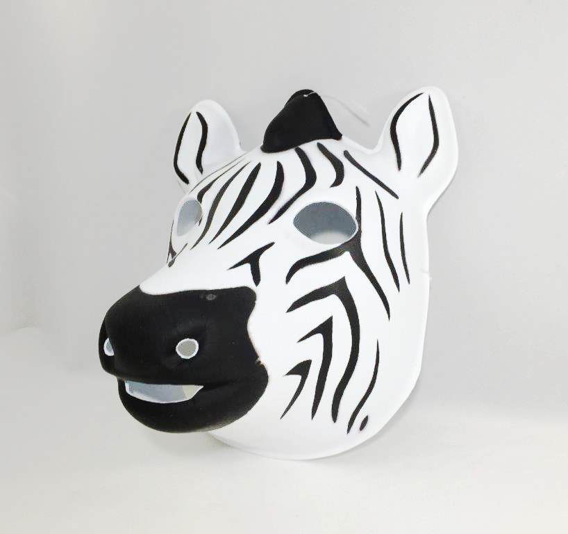 FixtureDisplays Used Zebra PVC Mask Costume Accessory Child KidsAdult Jungle Animal Holloween