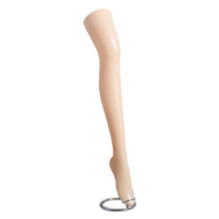 FixtureDisplays Plastic Mannequin Leg for Display, Commercial Female Standing Leg with Metal Rack, Fleshtone Christmas Leg Lamp DIY