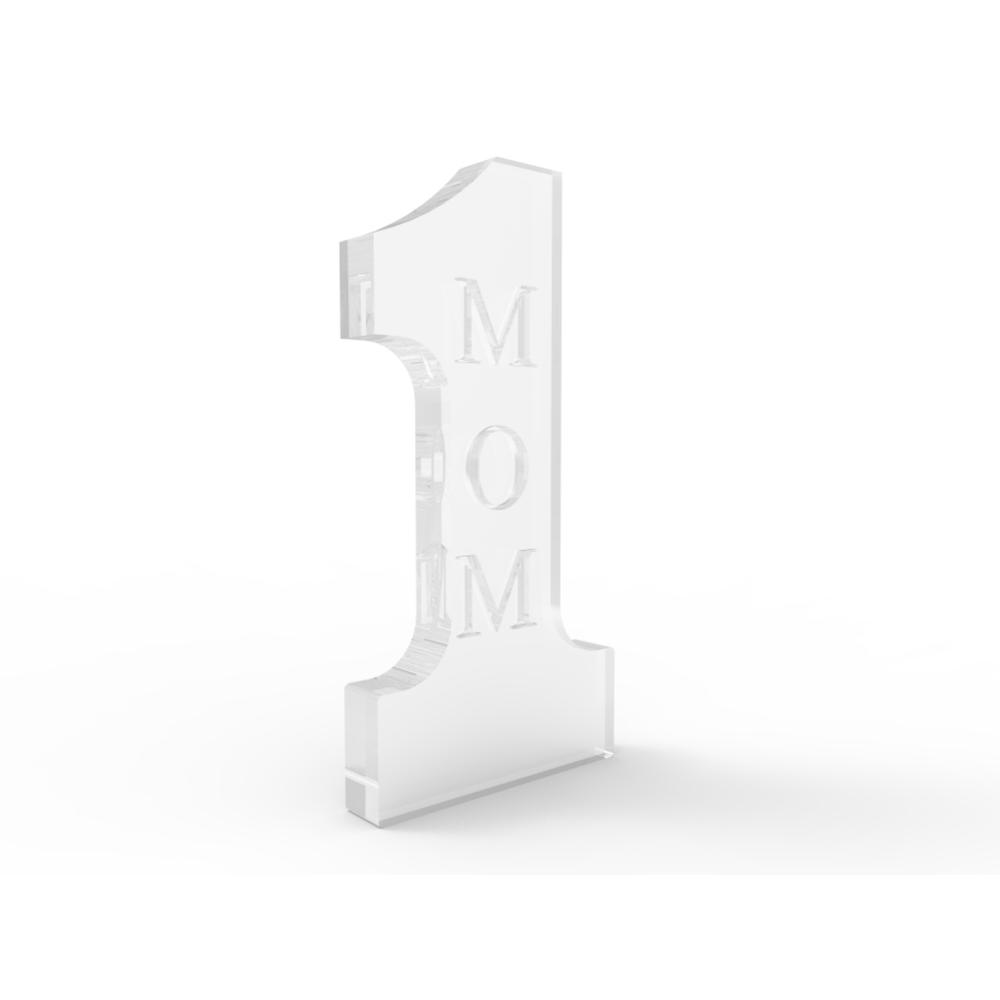 FixtureDisplays 4.3"W x 8.6"H x 0.7"D Number 1 MOM Tabletop Gift Holiday Gift Mother's Day Gift