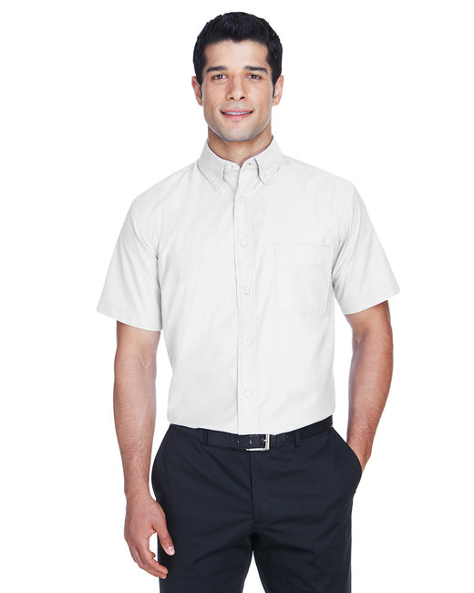Harriton Men's Short-Sleeve Oxford with Stain-Release - M600S