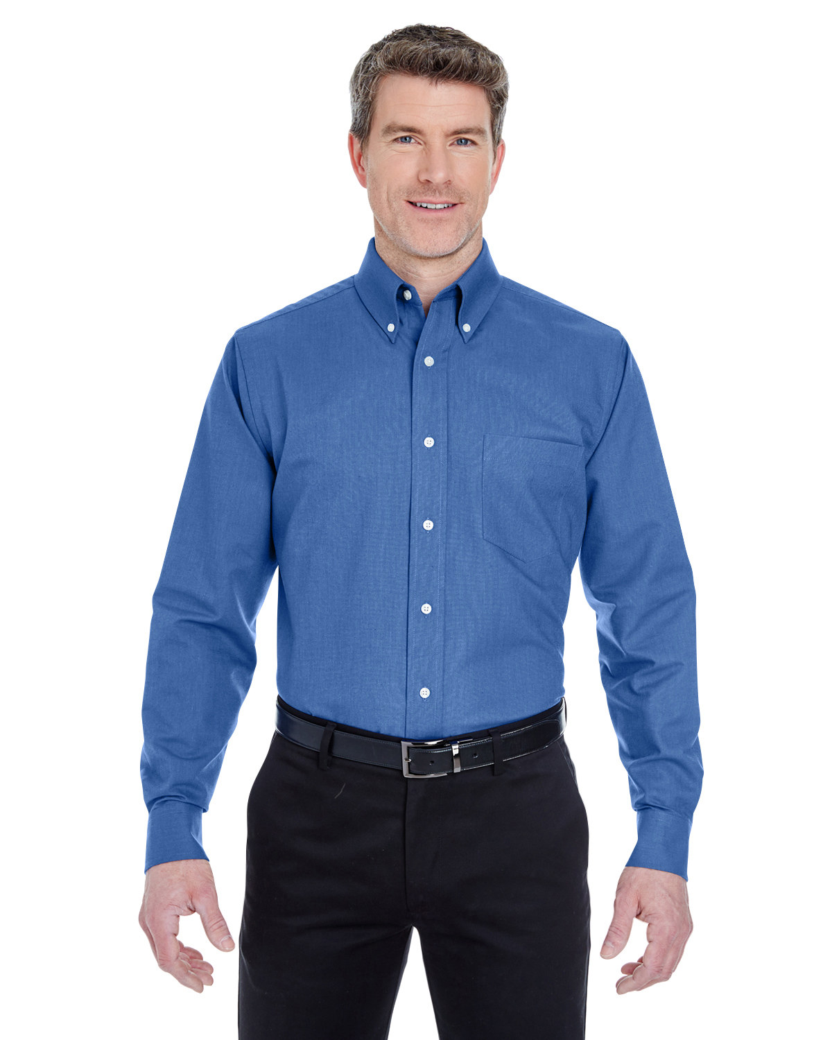 ULTRACLUB 8970T Mens Big And Tall Long Sleeve Classic Wrinkle Resistant Oxford Shirt With Pocket