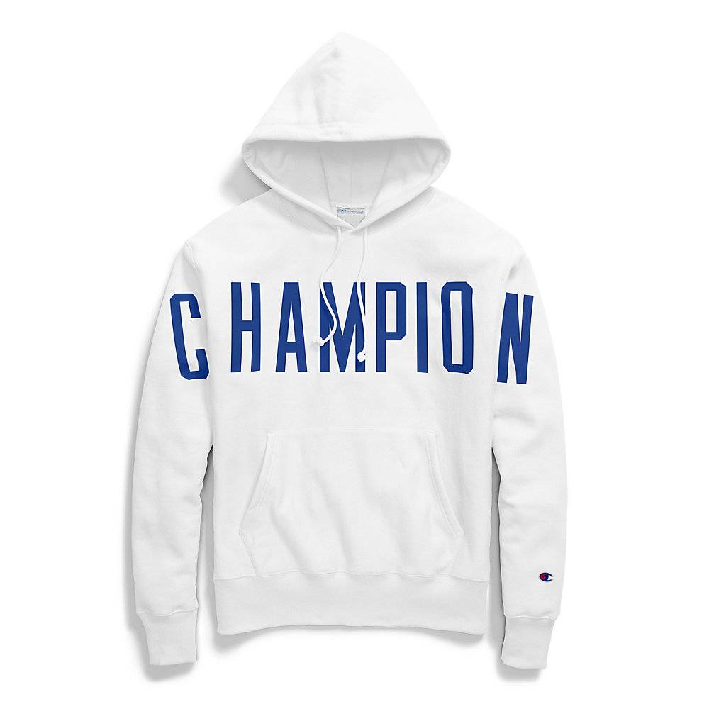 Champion Mens Reverse Weave Pullover Hoodie Oversized Arch Logo - GF68 ...