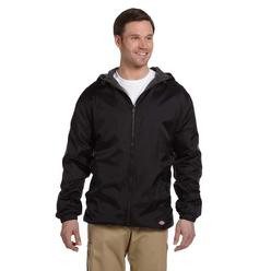 Dickies 33237 Mens Long Sleeve Fleece Lined Hooded Nylon Jacket With Pockets