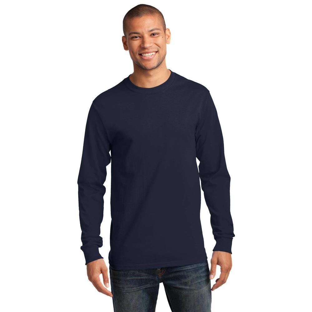 Port & Company PC61LST Mens Big And Tall Long Sleeve Essential Stylish Crew Neck T-Shirt
