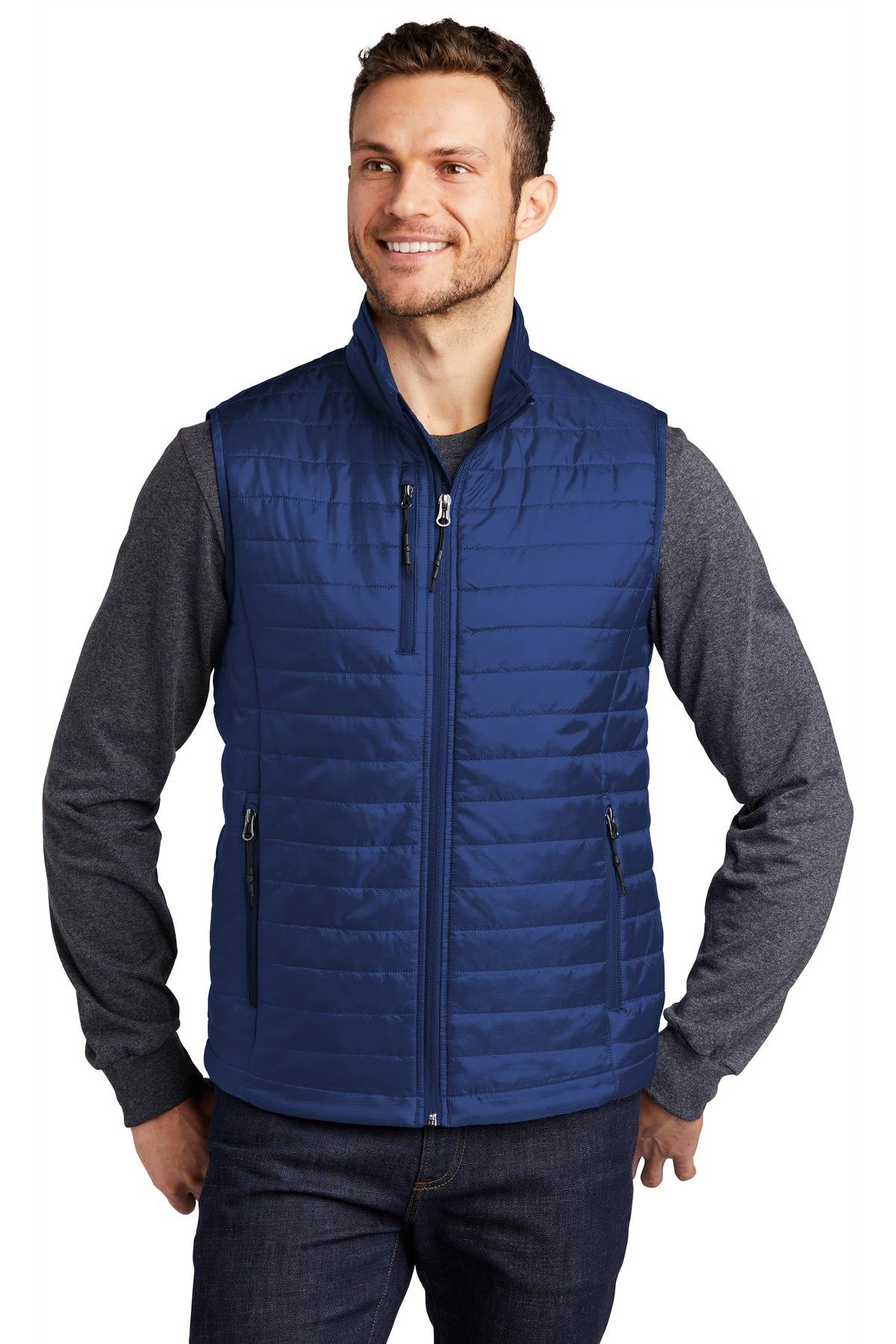 Port Authority J851 Mens Sleeveless Packable Puffy Vest With Pockets
