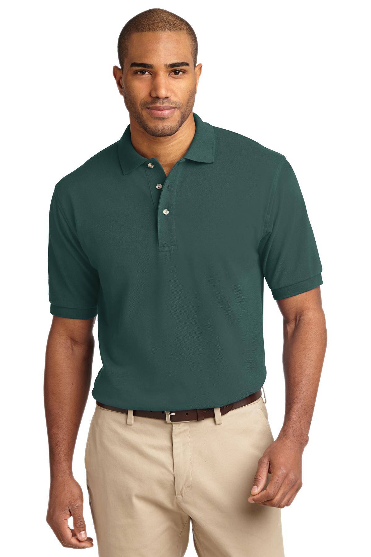 Port Authority K420 Mens Short Sleeve Shrink Resistant Heavyweight Cotton Pique Polo Shirt