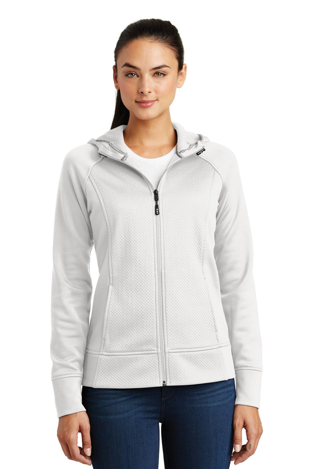 Sport-Tek LST295 Womens Long Sleeve Rival Tech Fleece Full Zip Hooded Jacket With Pockets