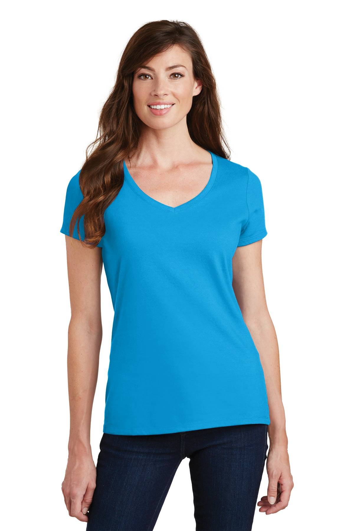 Port & Company LPC450V Womens Short Sleeve Fan Favorite V-Neck Stylish T-Shirt