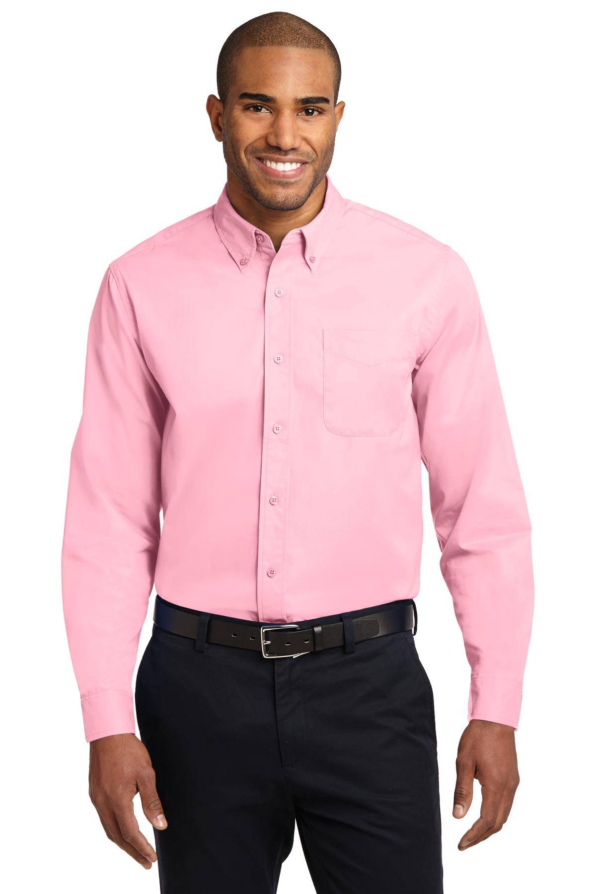 Port Authority S608 Mens Long Sleeve Wrinkle Resistant Button Down Easy Care Shirt With Pocket