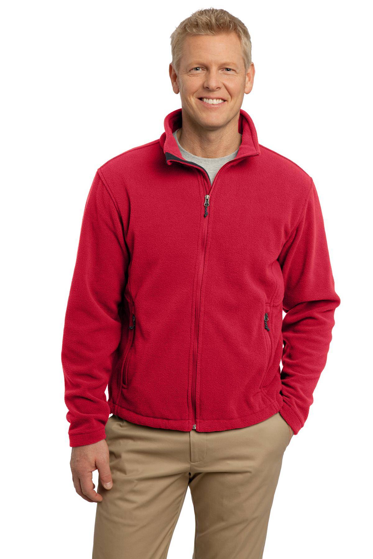 Port Authority TLF217 Mens Big And Tall Long Sleeve Value Fleece Jacket With Zippered Pockets