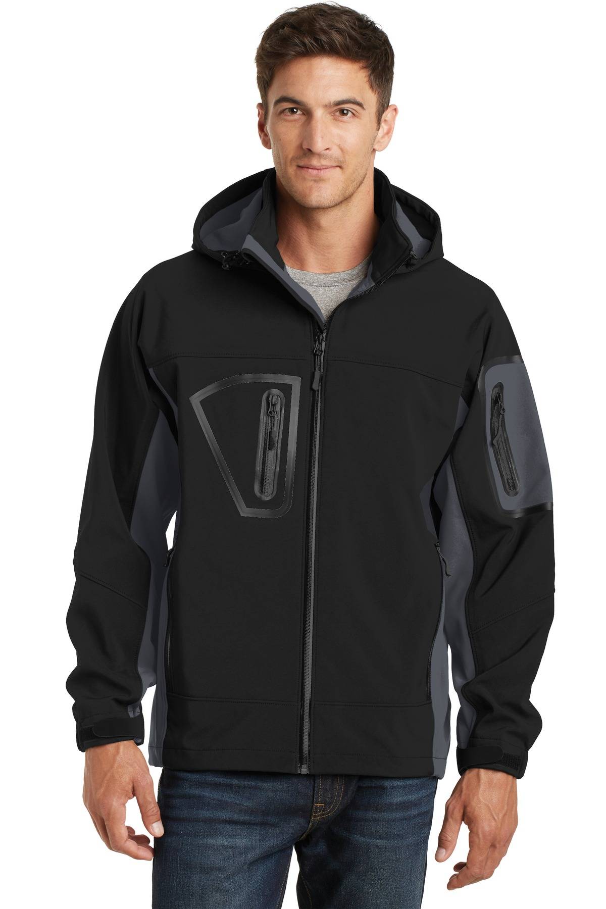 Port Authority TLJ798 Mens Big And Tall Long Sleeve Waterproof Soft Shell Jacket With Pockets